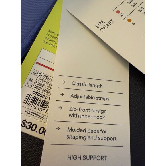 All In Motion Women's High Support Sculpt Front-Zip Up Workout Sports Bra - Picture 6 of 7